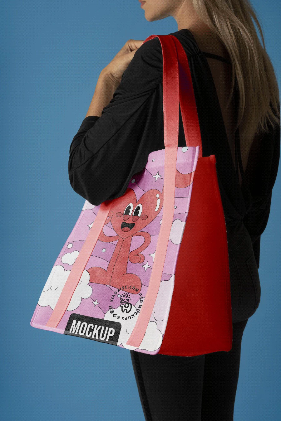 品牌环保塑料手提袋编织袋购物袋vi多角度展示智能样机PSD素材【006】